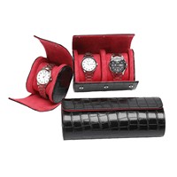 Boîtes et étuis de rangement de luxe en cuir de crocodile pour montres, bracelets et montres-bracelets, organisateur de montres, vente en gros