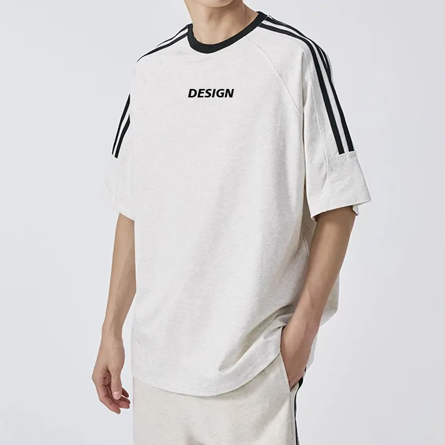 빈티지 스포츠 라글란 소매 티셔츠 2023 여름 새로운 패션 브랜드 미국 느슨한 캐주얼 짧은 소매 남성