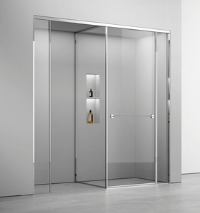 Box Doccia a T Multifunzione con Porta Scorrevole in Vetro Temperato Trasparente da 8mm, Impermeabile per Appartamenti, Bagni e Hotel Moderni - Product Image 1