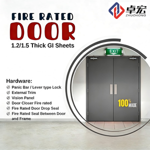 <span class=keywords><strong>Porte</strong></span> coupe-feu en acier certifiée au design postmoderne avec barre de poussée, double <span class=keywords><strong>porte</strong></span> à <span class=keywords><strong>fermeture</strong></span> <span class=keywords><strong>automatique</strong></span>, prévention des incendies pour usage commercial - Product Image 1