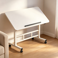 Bureau mobile pliable réglable en hauteur avec roulettes, bureau d'étude, bureau d'ordinateur pour étudiants, usage domestique, chambre minimaliste