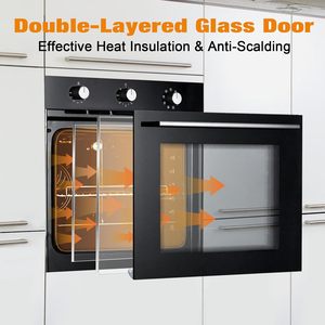 <span class=keywords><strong>Four</strong></span> mural électrique encastrable 24 pouces, 2,5 pi³, boutons mécaniques, porte en verre double couche, 5 fonctions de cuisson, 3000W, <span class=keywords><strong>four</strong></span> 70L - Product Image 5