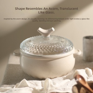 Olla <span class=keywords><strong>de</strong></span> Cerámica con Revestimiento <span class=keywords><strong>de</strong></span> Cristal, Tapa <span class=keywords><strong>de</strong></span> Vidrio <span class=keywords><strong>de</strong></span> Borosilicato, Interior con Recubrimiento Esmaltado Resistente al Calor, 22 cm <span class=keywords><strong>de</strong></span> Diámetro - Product Image 3