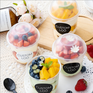 ถ้วยพลาสติกแบบใช้ครั้งเดียวสำหรับของหวานและกาแฟ ขนาดเล็ก เส้นผ่านศูนย์กลาง 90 มม. ทรงกลม ความจุน้อย - Product Image 6