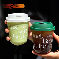 Gobelets en PET transparents en forme de U de 90 mm, 12, 14, 16 oz avec couvercle rigide, personnalisables avec logo, pour boissons froides à emporter, matcha et café