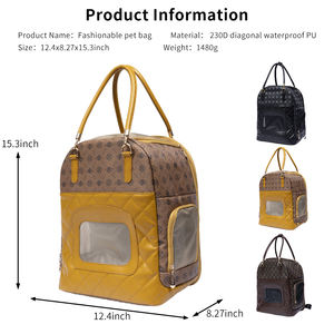 Sıcak satış lüks Premium deri Pet köpek taşıyıcılar küçük köpek taşınabilir evcil hayvan taşıyıcı sırt çantası - Product Image 3