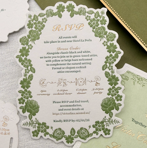 Set di Buste Personalizzate con Logo in Rilievo, Motivi in Rilievo, Testo e Layout Personalizzabili, Adatte per il Tuo Tema Nuziale - Product Image 2