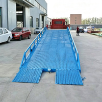 Rampe de chantier mobile réglable en hauteur, rampe de chantier portable pour le transfert de marchandises en camion ou conteneur