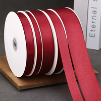 Ruban en polyester bordeaux en gros, ruban décoré de nœuds, ruban pour emballer les bonbons de mariage, ruban cadeau