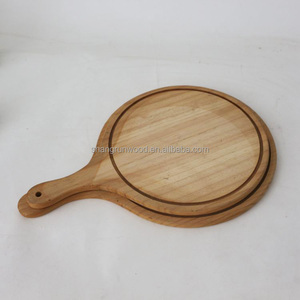 Plateau à pizza <span class=keywords><strong>en</strong></span> <span class=keywords><strong>bois</strong></span> de bambou, pelle à pizza, planche à découper, plateau de service, planche à découper ronde - Product Image 6