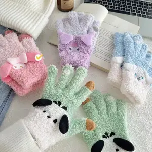 Kawaii Sanrio Gloves mi eldiven karikatür benim melodi Melody moroll Pochacco peluş yetişkin sıcak eldiven sevimli kız el koruyucu eldiven