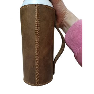Bolsa de Cuero para Botella, Cosida a Mano, de Primera Capa, Color Marrón, con Asa de Viaje, Logotipo Personalizado, Marca Remy <span class=keywords><strong>Martin</strong></span> Cognac, Hecho en China - Product Image 2