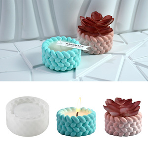 TIMESRUI Venta al por Mayor Molde de Silicona con Textura de Cuerda de Cáñamo, <span class=keywords><strong>Moldes</strong></span> de Resina y Cordón de Yute para Velas, para Bricolaje, Concreto, Macetas y Decoración del Hogar - Product Image 6