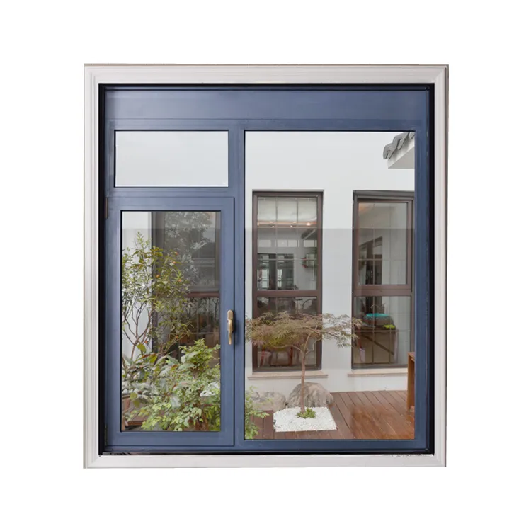 유리 스윙이있는 이중 유리창 기울기 및 회전 그릴 여닫이를 여는 알루미늄 아파트 셔터 현대 Windows 미국