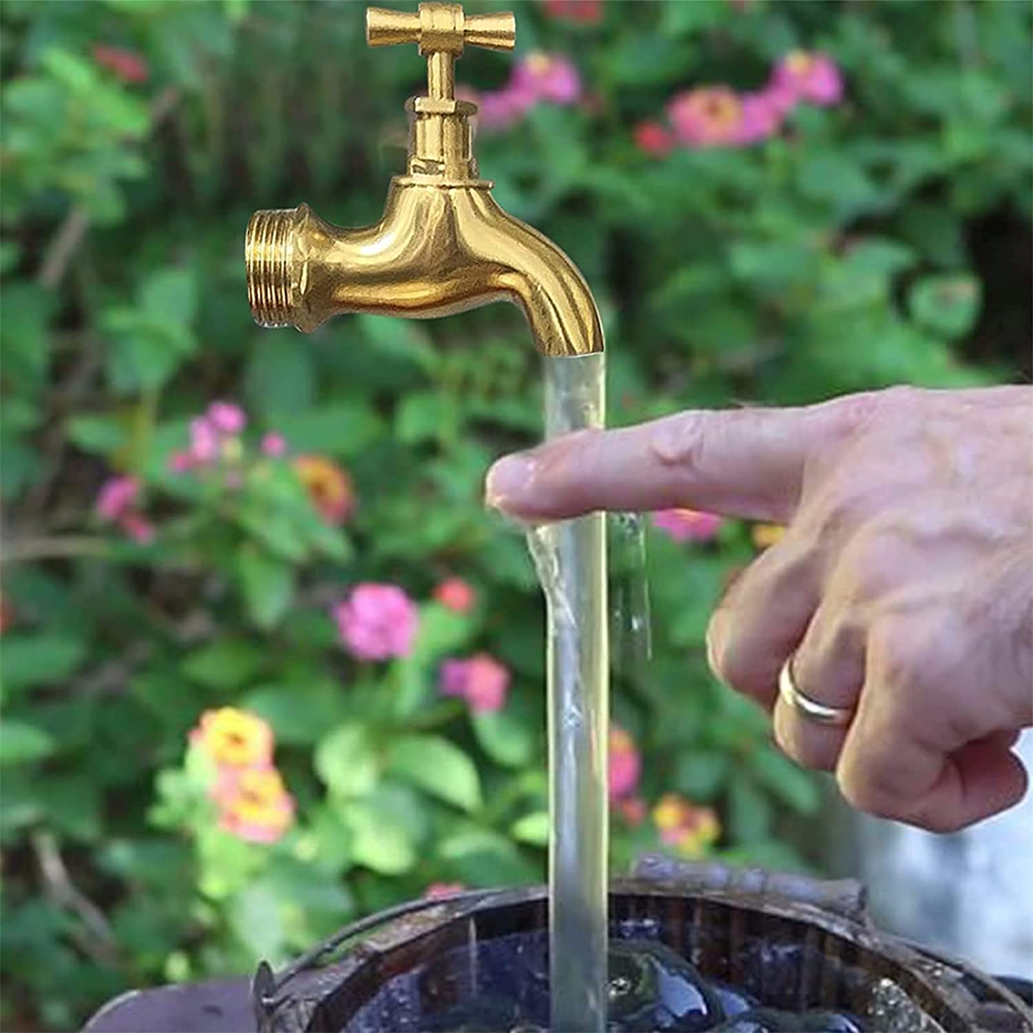 Fuente de regadera con caño fluido Stealth, fuente de grifo flotante para el hogar, jardín, patio, decoración, regalo perfecto para la familia