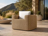 Ensemble de canapés d'extérieur modernes en rotin imperméable et durable - Meubles de jardin avec table à feu