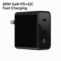 Chargeur mural de bonne qualité version USA 40W double port USB Type-C PD GaN à charge rapide pour Apple iPhone 17