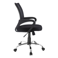 Chaise de bureau ergonomique en maille à dossier mi-haut avec soutien lombaire, chaise de visiteur ou de travail avec accoudoirs, noire, pour conférences et réunions