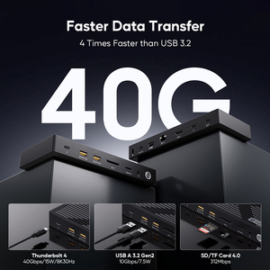 Station d'accueil PULWTOP <span class=keywords><strong>Thunderbolt</strong></span> 4 avec double écran 8K/4K, 40 Gb/s, SD/TF4.0, 2.5GbE pour Windows <span class=keywords><strong>Mac</strong></span> M4, certifié <span class=keywords><strong>Thunderbolt</strong></span> - Product Image 5