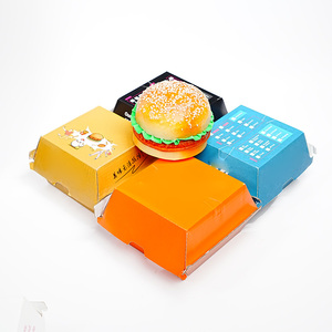 Nhà máy tùy chỉnh in ấn thân thiện với môi dùng một lần thức ăn nhanh bao bì bánh <span class=keywords><strong>hamburger</strong></span> hộp - Product Image 3