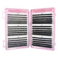 Kits de cils en grappes DIY en gros, boîte magnétique, kit d'extension de cils en fibres synthétiques DIY, 280 pièces de cils en grappes avec colle et scellant