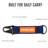 Porte-clés extérieur personnalisé avec mousqueton, sangle en nylon, support de carte d'identité, cordon, impression UV pour clés de moto