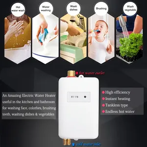 3800W Máy nước nóng điện tức thời tankless ngay lập tức Máy nước nóng nhà bếp phòng tắm vòi hoa sen dòng chảy nồi hơi nước 110V/220V - Product Image 3