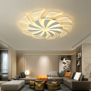 High Brightness Modern Style Pendant <b>Light</b> Living <b>Room</b> <b>Led</b> Flower Lamp Shade Touch Control 6000K Daylight Metal Construction - Product Image 5
