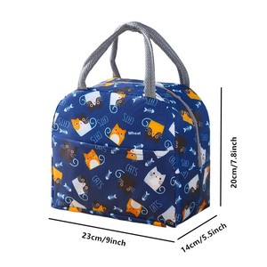 Sac à déjeuner en tissu Oxford à motif pastoral, sac isotherme portable, boîte à bento, porte-repas pour étudiants, sac pour employés de bureau - Product Image 4