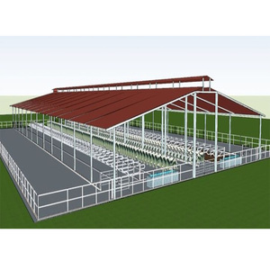 Conception moderne personnalisée Bâtiment de construction en acier léger préfabriqué Structure en acier Maison pour vaches Ferme pour bovins vaches laitières - Product Image 1
