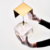 Luminaire suspendu en verre géométrique moderne pour escalier, loft, villa, lustre design scandinave pour intérieurs de luxe
