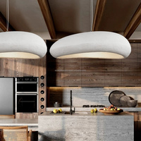 Lustre LED moderne en fibre de verre, lampe suspendue ovale design pour cuisine, salle à manger, luminaire de plafond suspendu, utilisation hôtelière