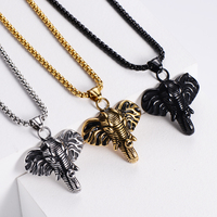 Colgante de elefante con cabeza de marfil para hombre, collar religioso, espíritu malvado, alta calidad, venta al por mayor