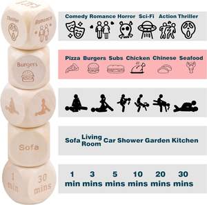 Dés de décision en bois coquins personnalisables Cadeaux d'anniversaire pour couples Date Night Love Sex Location Cadeaux d'anniversaire Dés en bois - Product Image 3