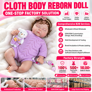 Poupées bébés reborn en coton BERCLA en stock, <span class=keywords><strong>18</strong></span>-<span class=keywords><strong>24</strong></span> pouces, en vinyle, réalistes, nouveau-nés, vente en gros d'usine, OEM, ODM, ASTM, CPC, CE, BSCI - Product Image 1