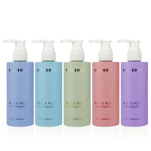 Bouteille d'emballage en plastique de shampooing coloré de 200ml avec lotion Buday d'emballage de couleur personnalisée de pompe