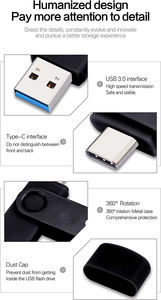 GITRA-unidad Flash <span class=keywords><strong>USB</strong></span> para teléfono 2 en <span class=keywords><strong>1</strong></span>, <span class=keywords><strong>USB</strong></span> 3,0, tipo C, Micro <span class=keywords><strong>USB</strong></span>, OTG, unidad Flash giratoria, almacenamiento de datos, Pen Drive - Product Image 4
