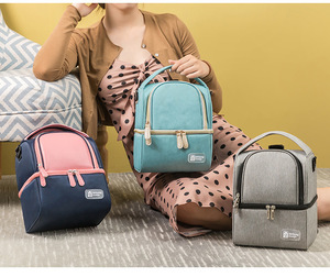 ファッションレディースダブルデッキマミーバッグ、ベビーケア用、卸売ミルクボトル保温保冷収納バッグ、工場価格 - Product Image 6