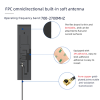 Antenne FPC 4G LTE, antenne 4G flexible 698-2700 MHz compatible avec GSM/3G pour traceur de véhicule / télémétrie / compteur intelligent