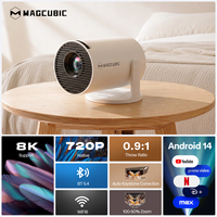 Proyector Ultra Ligero y Portátil de 720P para HY300 Pro 290 ANSI 8K Android 14 con Corrección Trapezoidal Automática, WiFi 6, BT5.4 y Altavoces Integrados