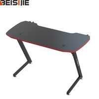 Table de jeu en métal noir RGB pour gamer, modèle Z-Shape KZ, avec surface en bois RGB 256 couleurs et porte-gobelet, prix d'usine, vente chaude Wanquantum