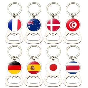 <b>Custom</b> Qatar World Soccer Cup Souvenir Vintage Metal Crafts Keychain With Enamel Printing Cartoon Style Bottle Opener Included - Product Image 3