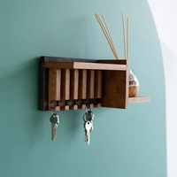 Décoration intérieure moderne entrée courrier clé organisateur en bois massif porte-clés organisateur mural étagère flottante
