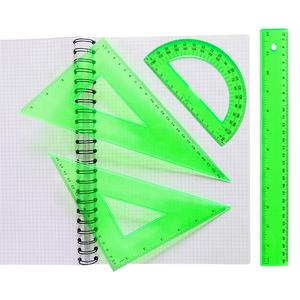 Ensemble de règle en plastique, <span class=keywords><strong>4</strong></span> pièces, 8 pouces, <span class=keywords><strong>pour</strong></span> mathématiques directement à l'usine, outils de géométrie personnalisés, Ps - Product Image 2