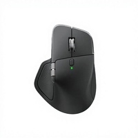 Mouse Nirkabel MX Master 4 Sensor Optik 8 Tombol Operasi Senyap untuk Tangan Kanan Dapat Diisi Ulang Warna Hitam Grafit dengan Penerima Nirkabel