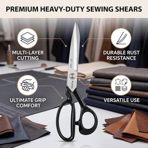 Ciseaux de couture en acier au manganèse de haute qualité, à bord lisse, accessoires de couture de qualité DIY pour broderie et découpe - Product Image 2