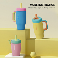 Hong Ling à la mode 304 gobelets pour enfants sous vide en acier inoxydable 18oz tasses à eau à double paroi isolées en métal avec poignée