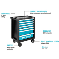 Boîte à outils roulante en acier inoxydable personnalisable, 7 tiroirs, établi en fer, chariot de rangement, support OEM