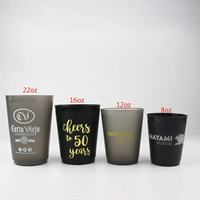 Gobelets de stade en plastique PP givré de 16 oz avec logo personnalisé pour les fêtes