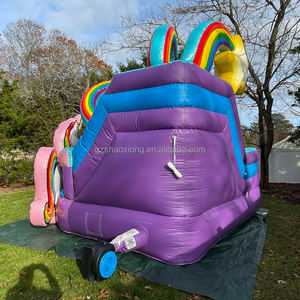 Château <span class=keywords><strong>gonflable</strong></span> commercial pour enfants et tout-petits, thème <span class=keywords><strong>licorne</strong></span> arc-en-ciel, pour l'extérieur, avec toboggan, adapté aux utilisations humides et sèches - Product Image 5